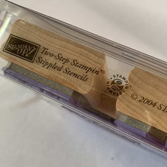 Stampin' Up STIPPLED STENCILS TWO-STEP 2 Mounted Wood Stamp Set RETIRED - Picture 3 of 3
